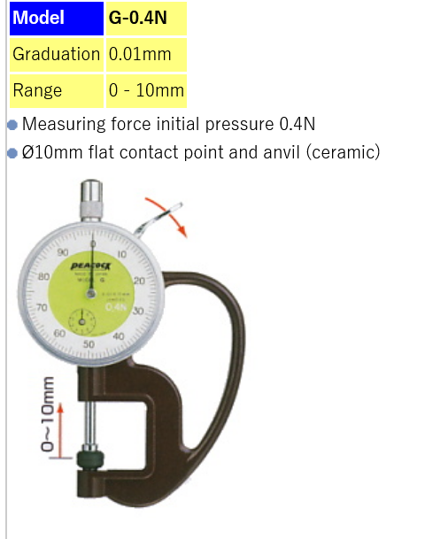 Peacock G N Dial Thickness Gauge Peacock Ozaki Indonesia Dial Gauge Dial Thickness